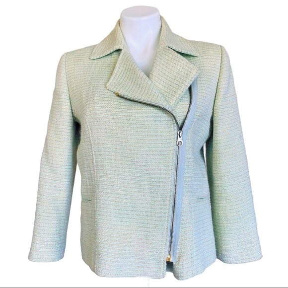 TED BAKER LONDON Mint/Cream/Gold Boucle Jacket - Picture 4 of 12
